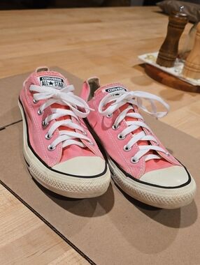 Converse Pink Low Top Sneakers with White Accents